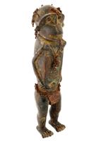 AFRICAN IVORY COAST BAULE BRONZE MONKEY FIGURE