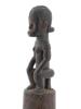 AFRICAN CARVED WOOD PESTLE WITH A YOMBE FIGURE ON TOP PIC-6