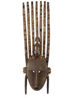 AFRICAN BAMBARA PEOPLE OF MALI WOODEN MASK