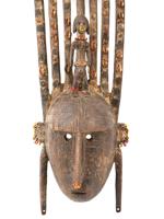 AFRICAN BAMBARA PEOPLE OF MALI WOODEN MASK