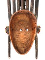 AFRICAN BAMBARA PEOPLE OF MALI WOODEN MASK