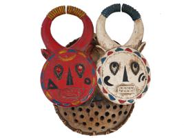 AFRICAN BAULE GOLI HAND CARVED PAINTED WOODEN MASK