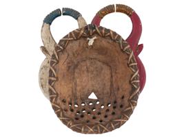 AFRICAN BAULE GOLI HAND CARVED PAINTED WOODEN MASK