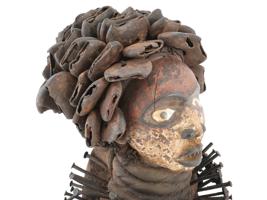 CENTRAL AFRICAN CONGO METAL WOOD NAIL NISKI FIGURE