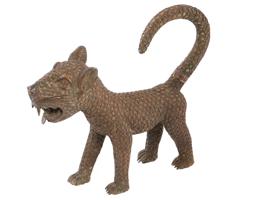 WEST AFRICA BENIN BRONZE FIGURE OF ROYAL LEOPARD