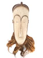 CENTRAL AFRICAN GABON HAND CARVED WOOD FANG MASK