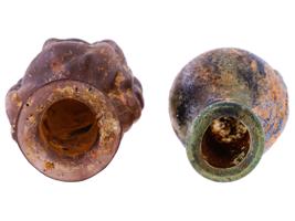 PAIR OF ANCIENT ROMAN GLASS BOTTLES