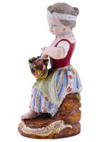 ANTIQUE GERMAN MEISSEN PORCELAIN GIRL FIGURINE