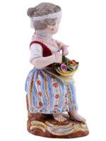 ANTIQUE GERMAN MEISSEN PORCELAIN GIRL FIGURINE