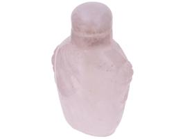 CHINESE HAND CARVED FOO DOG PINK QUARTZ SNUFF BOTTLE