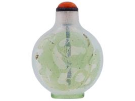 CHINESE DRAGON CARNELIAN PEKING GLASS SNUFF BOTTLE