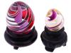 MURANO EGG HAND BLOWN GLASS PAPERWEIGHTS W STANDS PIC-2