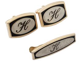 COLLECTION OF VINTAGE CUFFLINKS AND TIE PINS