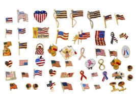 LARGE COLLECTION AMERICAN COSTUME JEWELRY LAPEL PINS