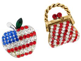 LARGE COLLECTION AMERICAN COSTUME JEWELRY LAPEL PINS