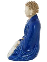 LARGE ANTIQUE 19TH C CHINESE PORCELAIN BUDDHA FIGURE