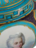 ANTIQUE FRENCH SERVES PORCELAIN ROYAL PORTRAIT VASES