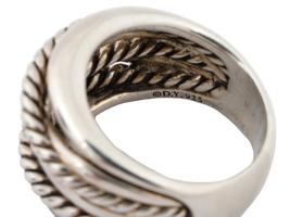 DAVID YURMAN STERLING SILVER CROSSOVER BAND RING