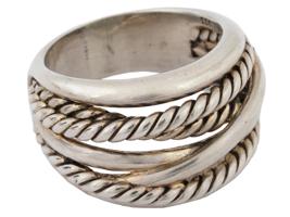 DAVID YURMAN STERLING SILVER CROSSOVER BAND RING