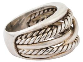 DAVID YURMAN STERLING SILVER CROSSOVER BAND RING