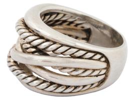 DAVID YURMAN STERLING SILVER CROSSOVER BAND RING