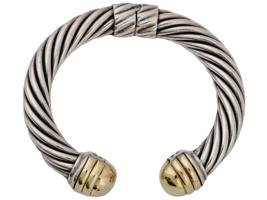 DAVID YURMAN 14K GOLD STERLING SILVER CUFF BRACELET