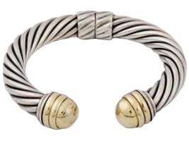 DAVID YURMAN 14K GOLD STERLING SILVER CUFF BRACELET