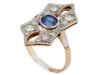 CUSTOM MADE RUSSIAN GOLD DIAMONDS SAPPHIRE RING PIC-1