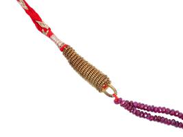 VINTAGE PURPLE RUBY STONE BEADED ROPE NECKLACE