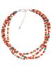 NATIVE AMERICAN TURQUOISE CORAL JADE BEADED NECKLACE PIC-1