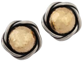 JAMES AVERY 14K GOLD AND STERLING SILVER EARRINGS