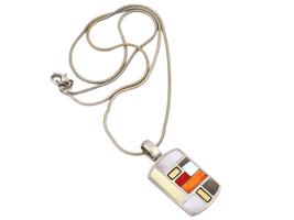 OAG STERLING SILVER 18K GOLD GEMSTONES PENDANT