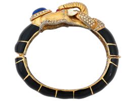 CINER GOLD PLATED ELEPHANT FASHION BANGLE BRACELET