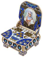 RUSSIAN MINIATURE 88 GILT SILVER ENAMEL SALT CHAIR