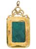 RUSSIAN GILT SILVER ENAMEL MALACHITE GEM PENDANT PIC-1