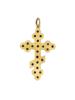 RUSSIAN 88 GILT SILVER GARNET STONE CROSS PENDANT PIC-2