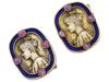 RUSSIAN GILT SILVER ENAMEL AMETHYST CUFFLINKS PIC-0