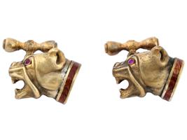 RUSSIAN GILT SILVER ENAMEL AMETHYST CUFFLINKS