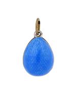 RUSSIAN GILT SILVER GUILLOCHE ENAMEL EGG PENDANT