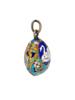 RUSSIAN GILT SILVER ENAMEL EGG PENDANT WITH SWAN PIC-2