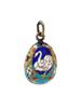 RUSSIAN GILT SILVER ENAMEL EGG PENDANT WITH SWAN PIC-3