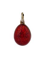 RUSSIAN 88 SILVER GUILLOCHE ENAMEL EGG PENDANT