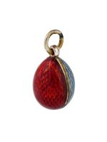 RUSSIAN 88 SILVER GUILLOCHE ENAMEL EGG PENDANT