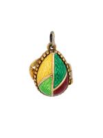 RUSSIAN 84 GILT SILVER ENAMEL EGG LOCKET PENDANT