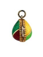 RUSSIAN 84 GILT SILVER ENAMEL EGG LOCKET PENDANT