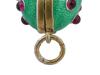 RUSSIAN 88 GILT SILVER ENAMEL RUBY EGG LOCKET PENDANT PIC-6