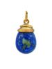 RUSSIAN GILT SILVER SNAKE LAPIS LAZULI EGG PENDANT PIC-2