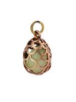 RUSSIAN 88 SILVER CARVED JADE EASTER EGG PENDANT