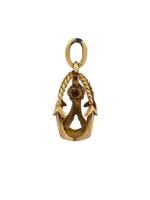 RUSSIAN 88 GILT SILVER ANCHOR EASTER EGG PENDANT