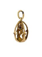 RUSSIAN 88 GILT SILVER ANCHOR EASTER EGG PENDANT